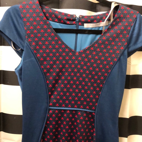 Andrew Marc geometric print body con dress size 2 - Picture 2 of 3